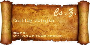 Csillag Zulejka névjegykártya